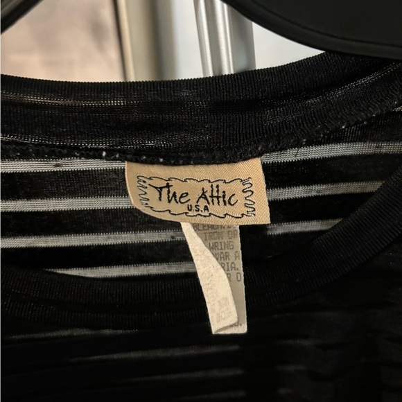 The Attico Black Striped Short Sleeve Tee - Picture 2 of 3
